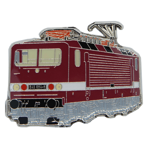 Eisenbahn Pin "BR243" DR-Rot / Bordeauxrot