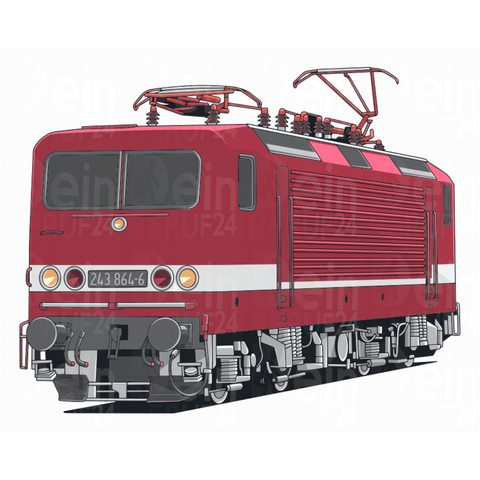 Eisenbahn Aufkleber "BR243" DR-Rot / Bordeauxrot